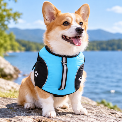 Adjustable Pet Dog Swim Vest with Handle and Leash Attachment