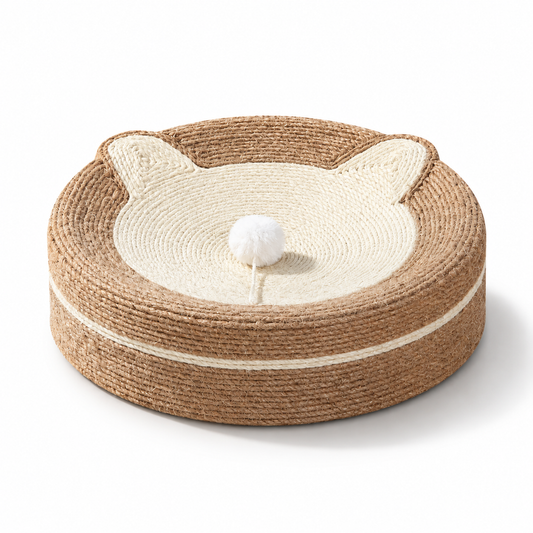 Natural Sisal Cat Scratcher Bed Round Cat Nest with Scratching Surface