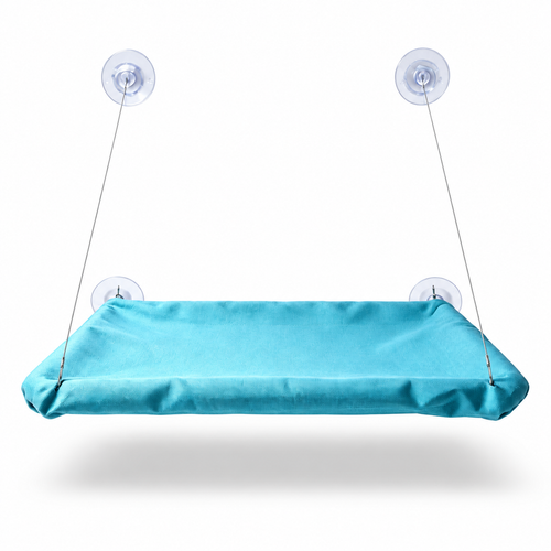 Foldable Window Hanging Cat Hammock with Suction Cup Support and Removable Cover Options